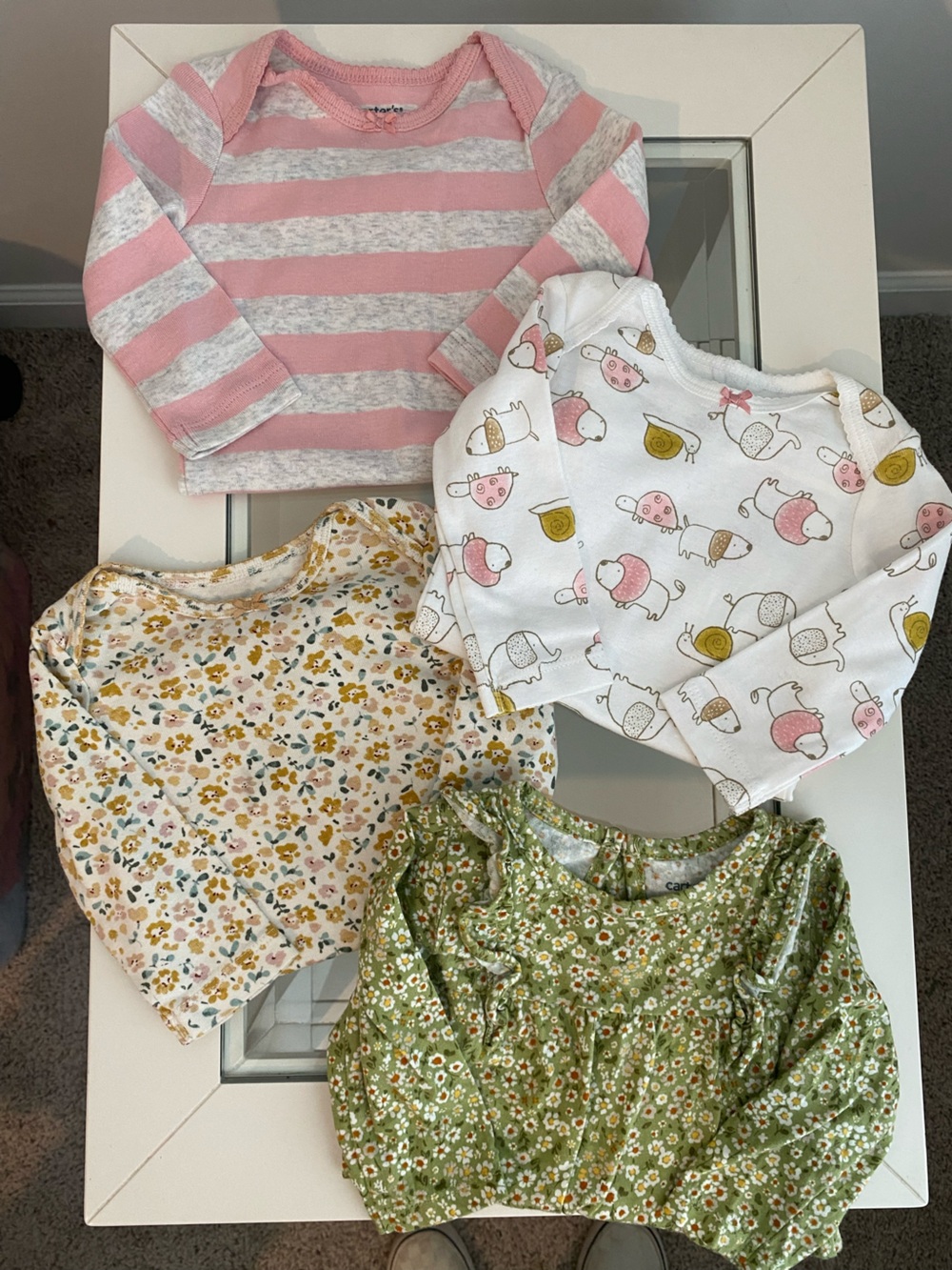 Carters Girls 6M long sleeve onesies